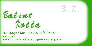 balint kolla business card